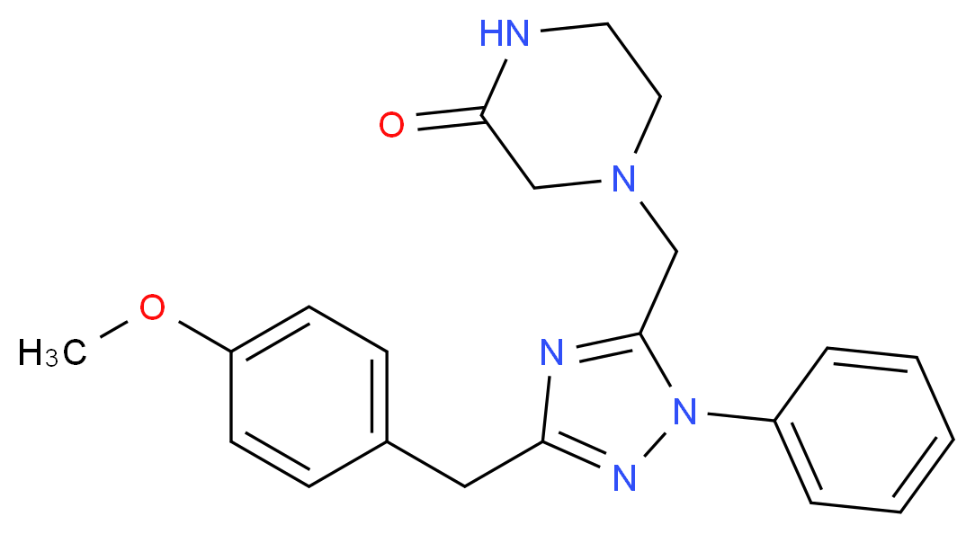 4-{[3-(4-methoxybenzyl)-1-phenyl-1H-1,2,4-triazol-5-yl]methyl}piperazin-2-one_分子结构_CAS_)