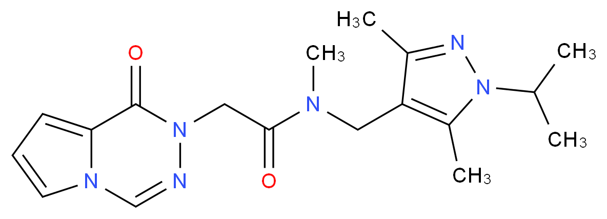 N-[(1-isopropyl-3,5-dimethyl-1H-pyrazol-4-yl)methyl]-N-methyl-2-(1-oxopyrrolo[1,2-d][1,2,4]triazin-2(1H)-yl)acetamide_分子结构_CAS_)