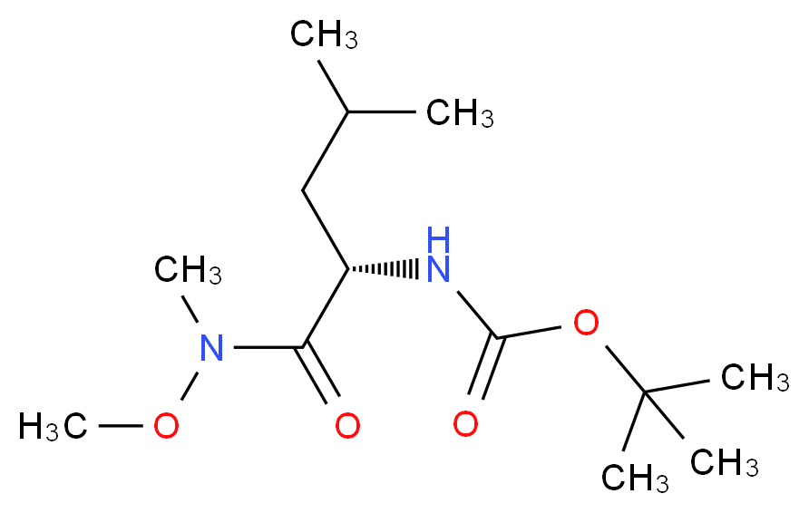 N-(叔丁氧基羰基)-L-亮氨酸-N′-甲氧基-N′-甲酰胺_分子结构_CAS_87694-50-6)