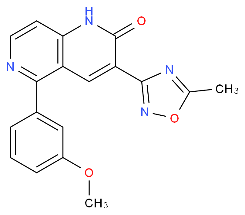 5-(3-methoxyphenyl)-3-(5-methyl-1,2,4-oxadiazol-3-yl)-1,2-dihydro-1,6-naphthyridin-2-one_分子结构_CAS_219846-31-8