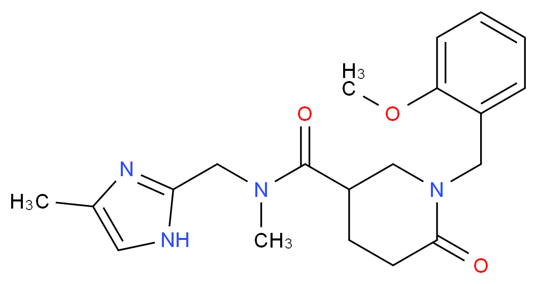 1-(2-methoxybenzyl)-N-methyl-N-[(4-methyl-1H-imidazol-2-yl)methyl]-6-oxo-3-piperidinecarboxamide_分子结构_CAS_)