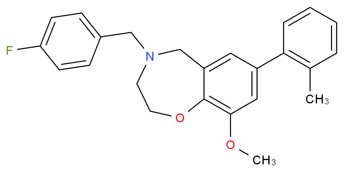 4-(4-fluorobenzyl)-9-methoxy-7-(2-methylphenyl)-2,3,4,5-tetrahydro-1,4-benzoxazepine_分子结构_CAS_)