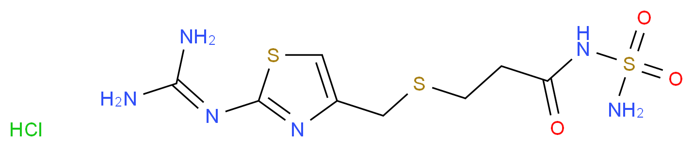 [3-[[[2-(Diaminomethyleneamino)-4-thiazolyl]methyl]thio]propionyl]sulfamide Hydrochloride(Famotidine Impurity)_分子结构_CAS_76824-17-4)