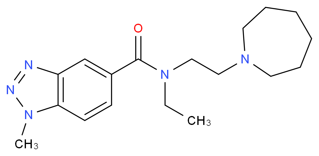 N-(2-azepan-1-ylethyl)-N-ethyl-1-methyl-1H-1,2,3-benzotriazole-5-carboxamide_分子结构_CAS_)