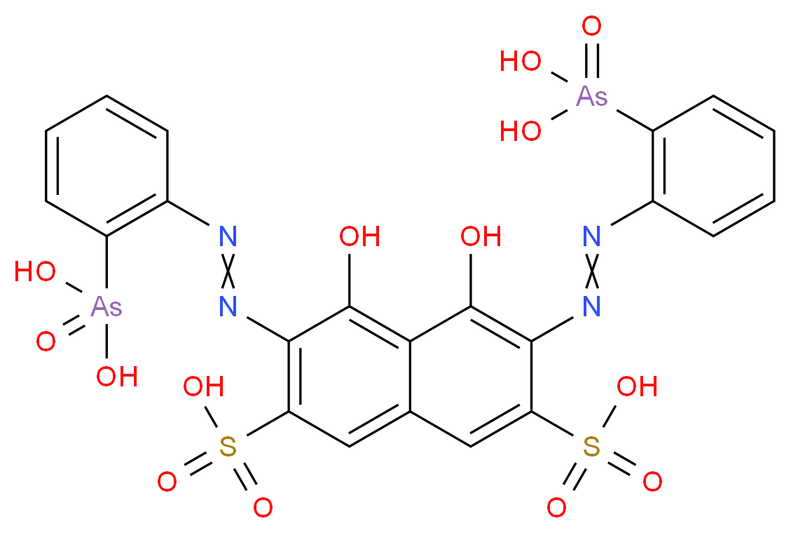 3,6-bis[2-(2-arsonophenyl)diazen-1-yl]-4,5-dihydroxynaphthalene-2,7-disulfonic acid_分子结构_CAS_1617-90-9