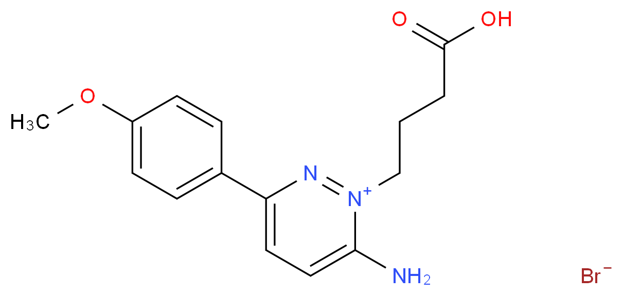 6-amino-1-(3-carboxypropyl)-3-(4-methoxyphenyl)pyridazin-1-ium bromide_分子结构_CAS_104104-50-9