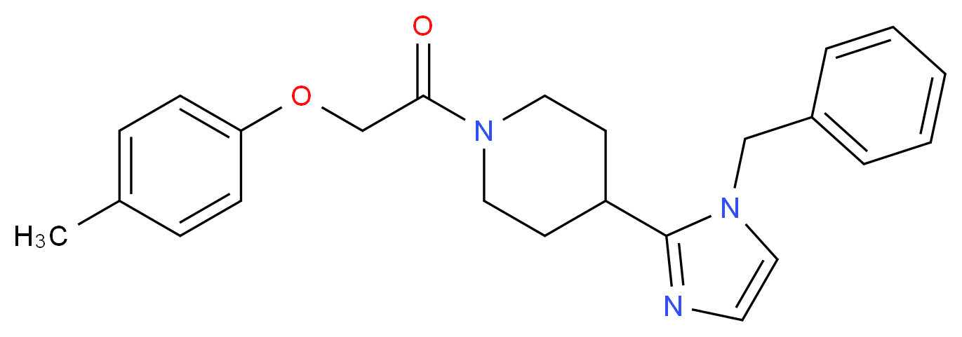 4-(1-benzyl-1H-imidazol-2-yl)-1-[(4-methylphenoxy)acetyl]piperidine_分子结构_CAS_)