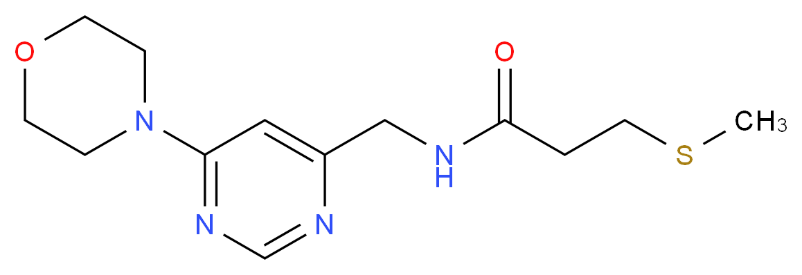 3-(methylthio)-N-{[6-(4-morpholinyl)-4-pyrimidinyl]methyl}propanamide_分子结构_CAS_)