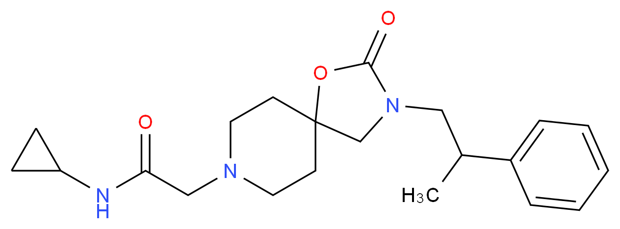 N-cyclopropyl-2-[2-oxo-3-(2-phenylpropyl)-1-oxa-3,8-diazaspiro[4.5]dec-8-yl]acetamide_分子结构_CAS_)