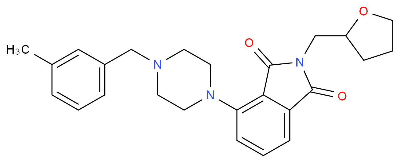 4-[4-(3-methylbenzyl)-1-piperazinyl]-2-(tetrahydro-2-furanylmethyl)-1H-isoindole-1,3(2H)-dione_分子结构_CAS_)