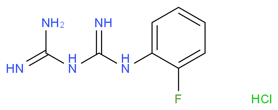 1-(2-Fluorophenyl)biguanide hydrochloride_分子结构_CAS_66088-51-5)