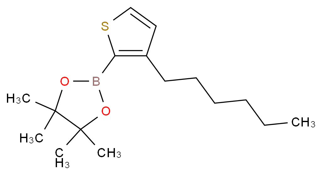 2-(3-hexylthiophen-2-yl)-4,4,5,5-tetramethyl-1,3,2-dioxaborolane_分子结构_CAS_850881-09-3
