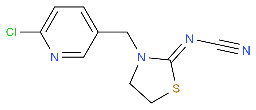 {[(2Z)-3-[(6-chloropyridin-3-yl)methyl]-1,3-thiazolidin-2-ylidene]amino}carbonitrile_分子结构_CAS_111988-49-9