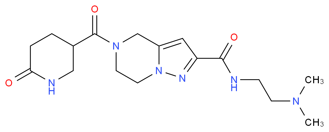 N-[2-(dimethylamino)ethyl]-5-[(6-oxopiperidin-3-yl)carbonyl]-4,5,6,7-tetrahydropyrazolo[1,5-a]pyrazine-2-carboxamide_分子结构_CAS_)