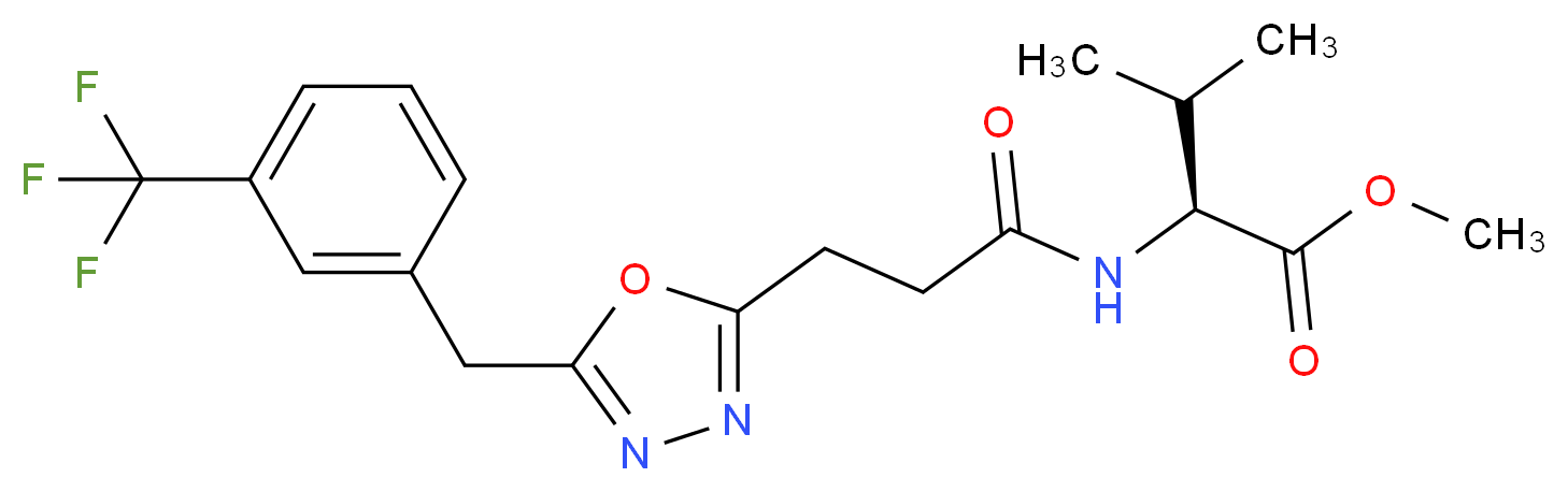 methyl N-(3-{5-[3-(trifluoromethyl)benzyl]-1,3,4-oxadiazol-2-yl}propanoyl)-L-valinate_分子结构_CAS_)