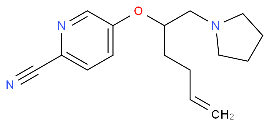 5-{[1-(pyrrolidin-1-ylmethyl)pent-4-en-1-yl]oxy}pyridine-2-carbonitrile_分子结构_CAS_)