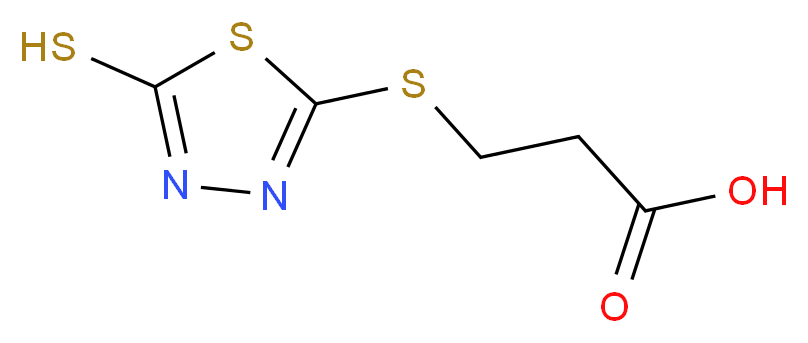 3-[(5-sulfanyl-1,3,4-thiadiazol-2-yl)sulfanyl]propanoic acid_分子结构_CAS_57658-21-6