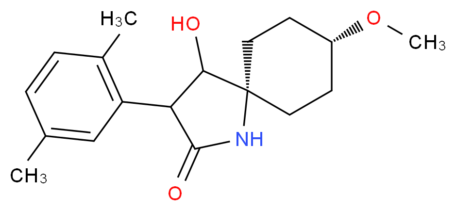 (5s,8s)-3-(2,5-dimethylphenyl)-4-hydroxy-8-methoxy-1-azaspiro[4.5]decan-2-one_分子结构_CAS_1172134-12-1