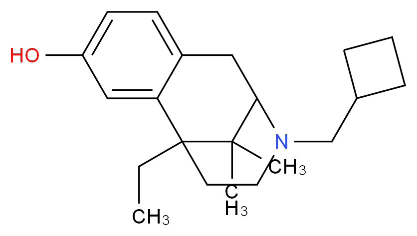 10-(cyclobutylmethyl)-1-ethyl-13,13-dimethyl-10-azatricyclo[7.3.1.0<sup>2</sup>,<sup>7</sup>]trideca-2,4,6-trien-4-ol_分子结构_CAS_57653-29-9