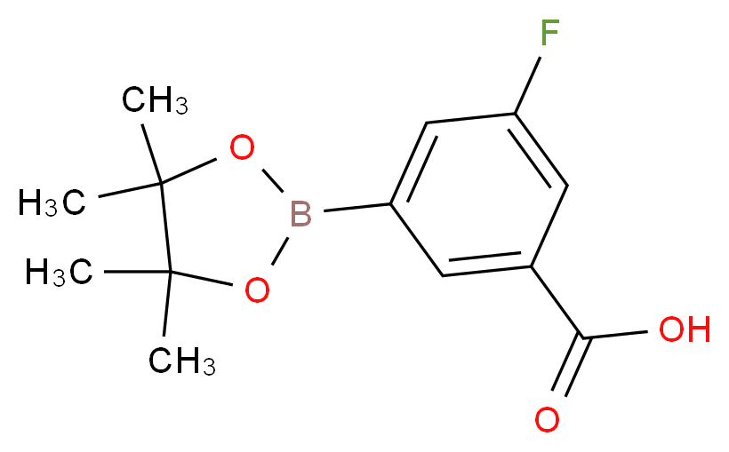 3-fluoro-5-(tetramethyl-1,3,2-dioxaborolan-2-yl)benzoic acid_分子结构_CAS_936728-22-2