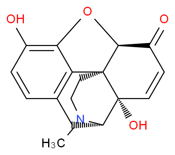 (1S,5S,13R,17S)-10,17-dihydroxy-4-methyl-12-oxa-4-azapentacyclo[9.6.1.0<sup>1</sup>,<sup>1</sup><sup>3</sup>.0<sup>5</sup>,<sup>1</sup><sup>7</sup>.0<sup>7</sup>,<sup>1</sup><sup>8</sup>]octadeca-7(18),8,10,15-tetraen-14-one_分子结构_CAS_41135-98-2