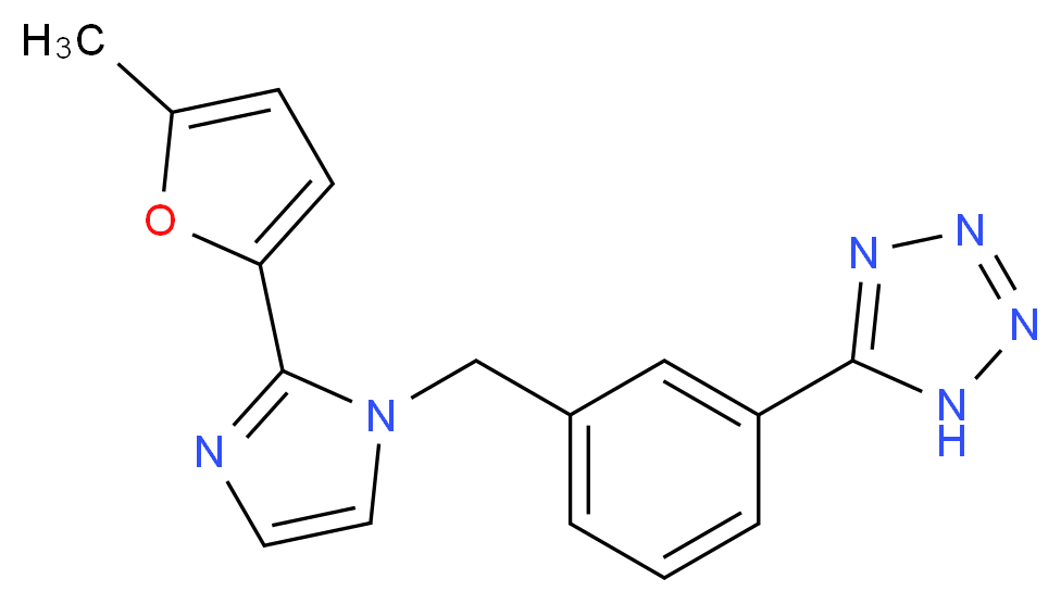 5-(3-{[2-(5-methyl-2-furyl)-1H-imidazol-1-yl]methyl}phenyl)-1H-tetrazole_分子结构_CAS_)