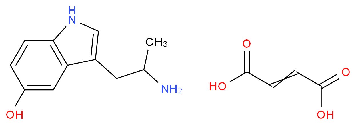 3-(2-aminopropyl)-1H-indol-5-ol; but-2-enedioic acid_分子结构_CAS_304-52-9