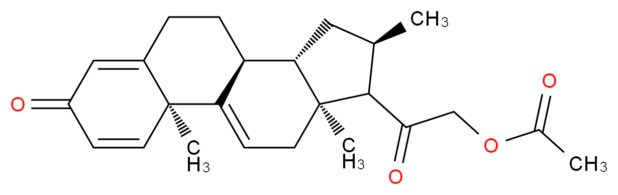 (16α)-21-(Acetyloxy)-16-methyl-pregna-1,4,9(11)-triene-3,20-dione_分子结构_CAS_4258-83-7)