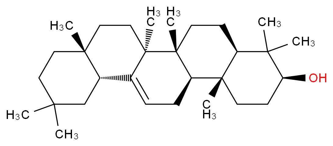 (3S,4aR,6aR,6bS,8aR,12aR,14aR,14bR)-4,4,6a,6b,8a,11,11,14b-octamethyl-1,2,3,4,4a,5,6,6a,6b,7,8,8a,9,10,11,12,12a,14,14a,14b-icosahydropicen-3-ol_分子结构_CAS_559-70-6