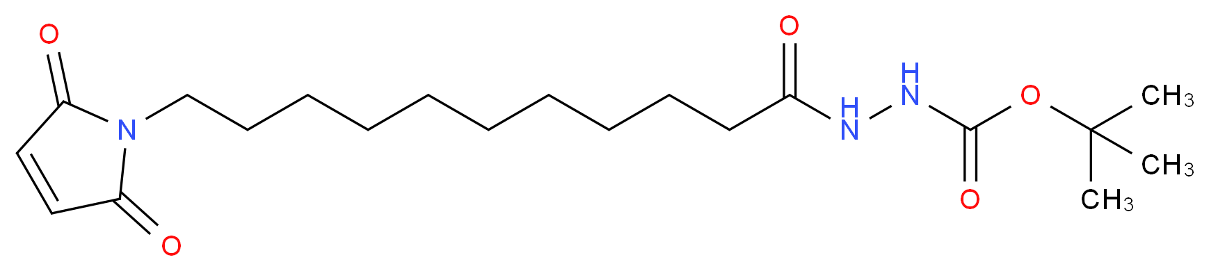 N'-[(tert-butoxy)carbonyl]-11-(2,5-dioxo-2,5-dihydro-1H-pyrrol-1-yl)undecanehydrazide_分子结构_CAS_1076198-39-4