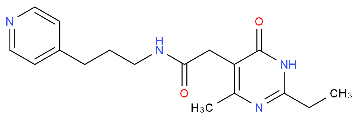 2-(2-ethyl-4-methyl-6-oxo-1,6-dihydropyrimidin-5-yl)-N-(3-pyridin-4-ylpropyl)acetamide_分子结构_CAS_)