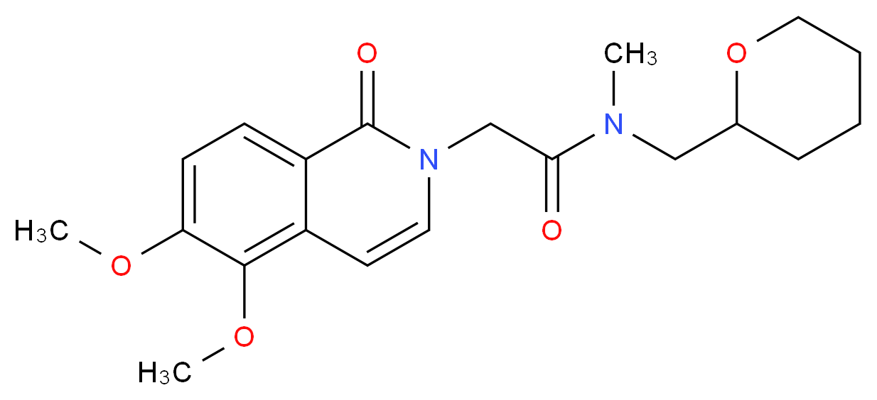 2-(5,6-dimethoxy-1-oxoisoquinolin-2(1H)-yl)-N-methyl-N-(tetrahydro-2H-pyran-2-ylmethyl)acetamide_分子结构_CAS_)