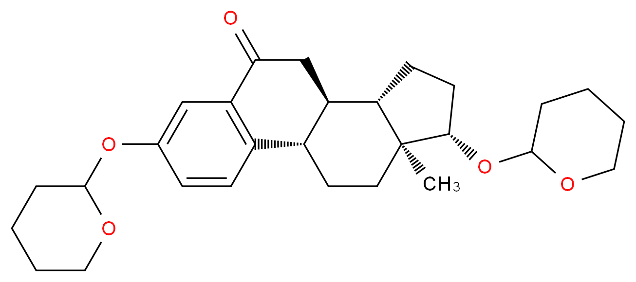 (1S,10R,11S,14S,15S)-15-methyl-5,14-bis(oxan-2-yloxy)tetracyclo[8.7.0.0<sup>2</sup>,<sup>7</sup>.0<sup>1</sup><sup>1</sup>,<sup>1</sup><sup>5</sup>]heptadeca-2,4,6-trien-8-one_分子结构_CAS_53573-82-3