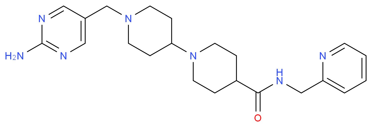 1'-[(2-amino-5-pyrimidinyl)methyl]-N-(2-pyridinylmethyl)-1,4'-bipiperidine-4-carboxamide_分子结构_CAS_)