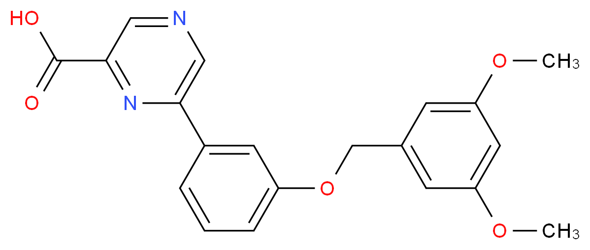 6-{3-[(3,5-dimethoxybenzyl)oxy]phenyl}pyrazine-2-carboxylic acid_分子结构_CAS_)