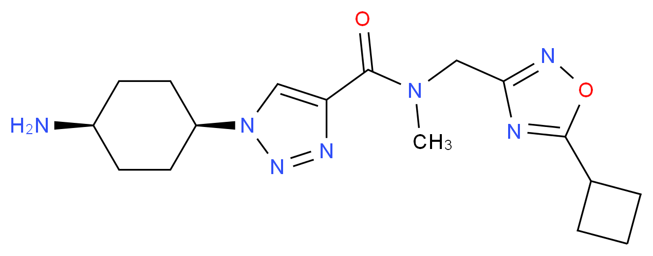 1-(cis-4-aminocyclohexyl)-N-[(5-cyclobutyl-1,2,4-oxadiazol-3-yl)methyl]-N-methyl-1H-1,2,3-triazole-4-carboxamide_分子结构_CAS_)