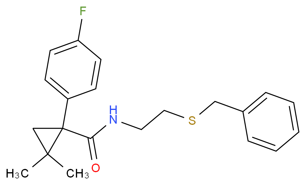 N-[2-(benzylthio)ethyl]-1-(4-fluorophenyl)-2,2-dimethylcyclopropanecarboxamide_分子结构_CAS_)