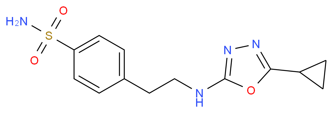 4-{2-[(5-cyclopropyl-1,3,4-oxadiazol-2-yl)amino]ethyl}benzenesulfonamide_分子结构_CAS_)
