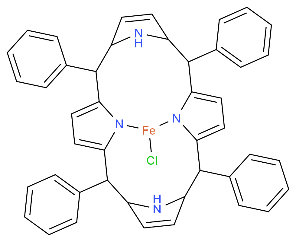 22-chloro-2,7,12,17-tetraphenyl-21,23,24,25-tetraaza-22-ferrahexacyclo[9.9.3.1<sup>3</sup>,<sup>6</sup>.1<sup>1</sup><sup>3</sup>,<sup>1</sup><sup>6</sup>.0<sup>8</sup>,<sup>2</sup><sup>3</sup>.0<sup>1</sup><sup>8</sup>,<sup>2</sup><sup>1</sup>]pentacosa-1(20),4,8,10,14,18-hexaene_分子结构_CAS_16456-81-8