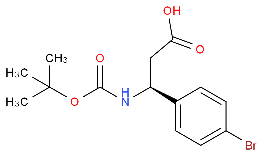 (3S)-3-(4-bromophenyl)-3-{[(tert-butoxy)carbonyl]amino}propanoic acid_分子结构_CAS_261165-06-4