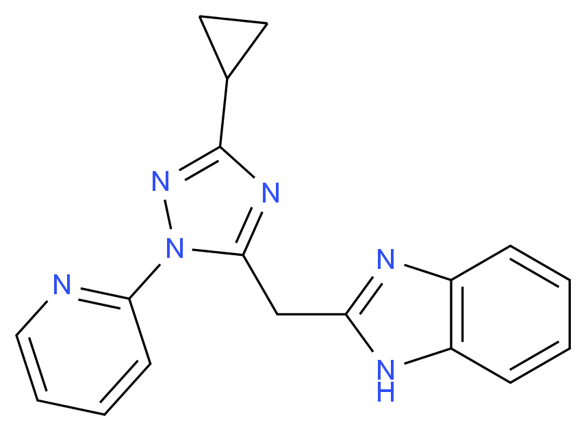 2-[(3-cyclopropyl-1-pyridin-2-yl-1H-1,2,4-triazol-5-yl)methyl]-1H-benzimidazole_分子结构_CAS_)