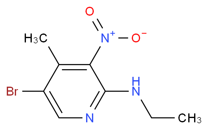 5-Bromo-N-ethyl-4-methyl-3-nitropyridin-2-amine_分子结构_CAS_1280786-58-4)