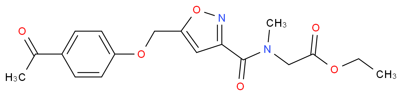 ethyl N-({5-[(4-acetylphenoxy)methyl]-3-isoxazolyl}carbonyl)-N-methylglycinate_分子结构_CAS_)