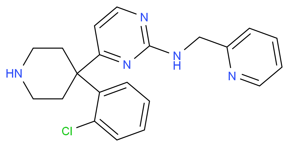 4-[4-(2-chlorophenyl)-4-piperidinyl]-N-(2-pyridinylmethyl)-2-pyrimidinamine_分子结构_CAS_)