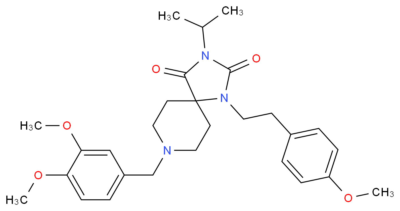 8-(3,4-dimethoxybenzyl)-3-isopropyl-1-[2-(4-methoxyphenyl)ethyl]-1,3,8-triazaspiro[4.5]decane-2,4-dione_分子结构_CAS_)