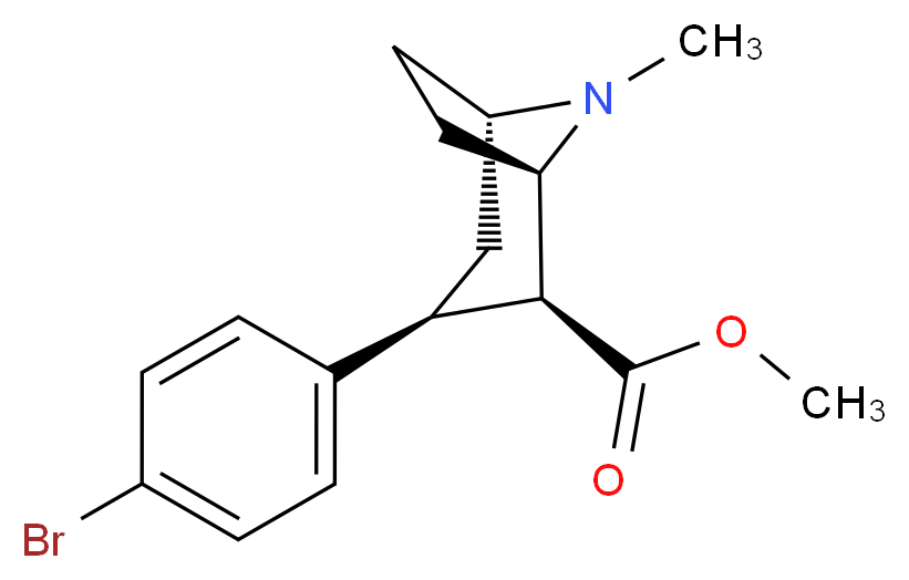 methyl (1R,2S,3S,5S)-3-(4-bromophenyl)-8-methyl-8-azabicyclo[3.2.1]octane-2-carboxylate_分子结构_CAS_135367-08-7