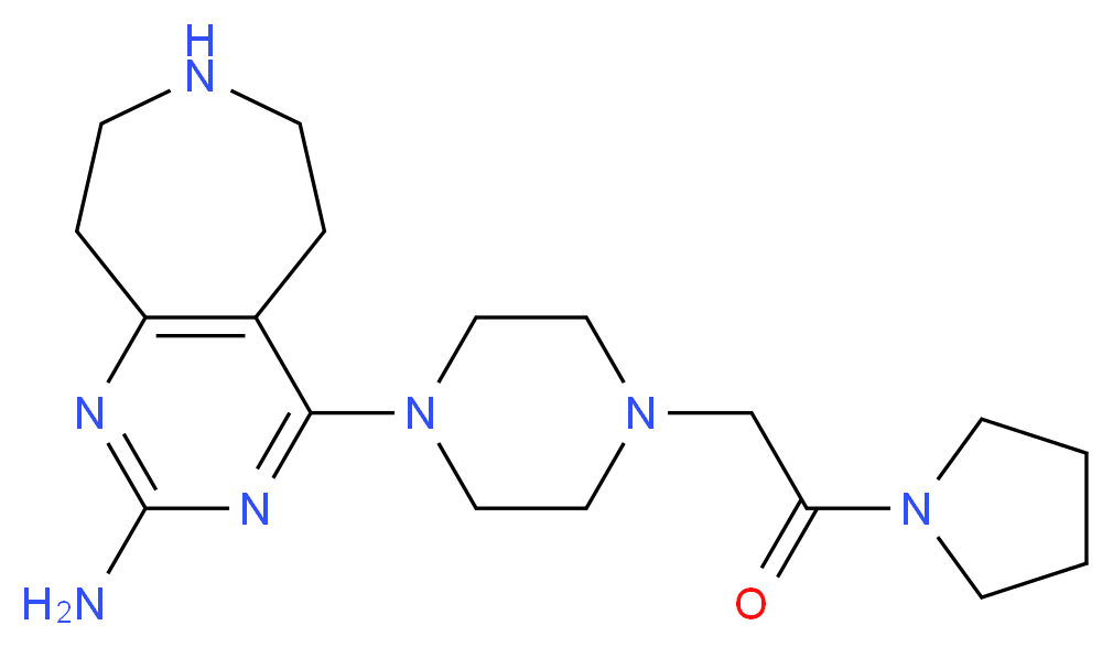 4-[4-(2-oxo-2-pyrrolidin-1-ylethyl)piperazin-1-yl]-6,7,8,9-tetrahydro-5H-pyrimido[4,5-d]azepin-2-amine_分子结构_CAS_)