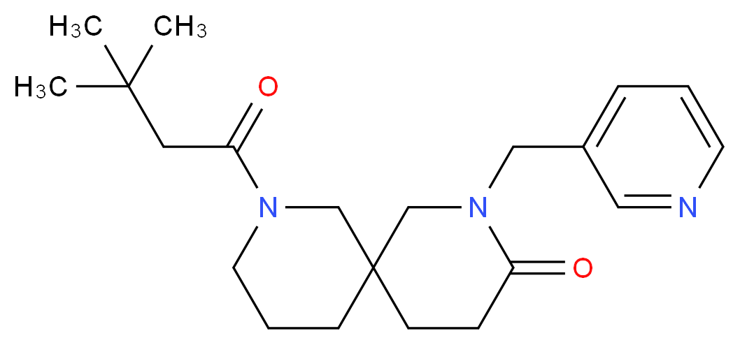 8-(3,3-dimethylbutanoyl)-2-(3-pyridinylmethyl)-2,8-diazaspiro[5.5]undecan-3-one_分子结构_CAS_)
