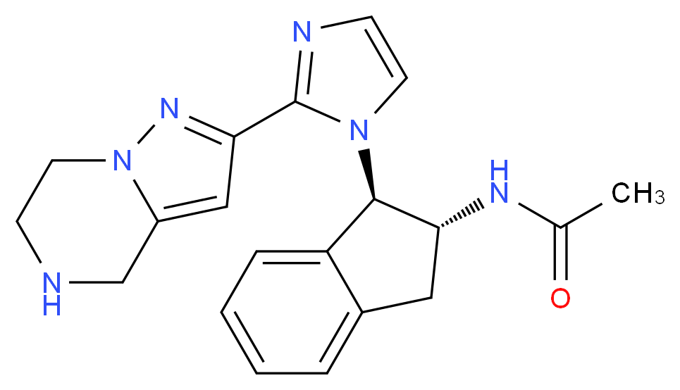N-{(1S,2R)-1-[2-(4,5,6,7-tetrahydropyrazolo[1,5-a]pyrazin-2-yl)-1H-imidazol-1-yl]-2,3-dihydro-1H-inden-2-yl}acetamide_分子结构_CAS_)