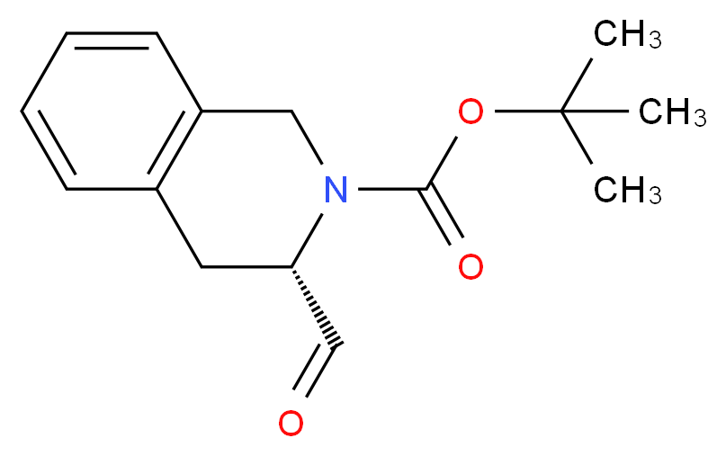 tert-butyl (3S)-3-formyl-1,2,3,4-tetrahydroisoquinoline-2-carboxylate_分子结构_CAS_145525-27-5